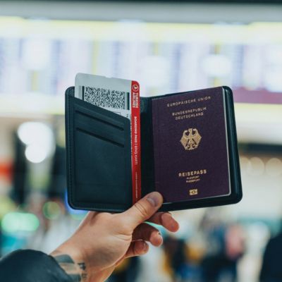 Trackmate RCS rpolyester passport holder worldwide locating