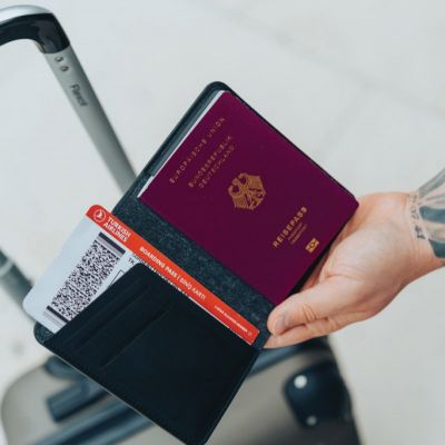 Trackmate RCS rpolyester passport holder worldwide locating