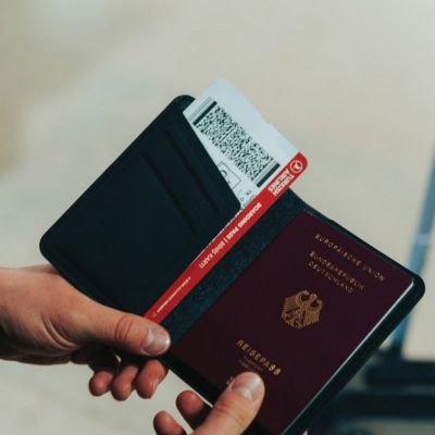 Trackmate RCS rpolyester passport holder worldwide locating