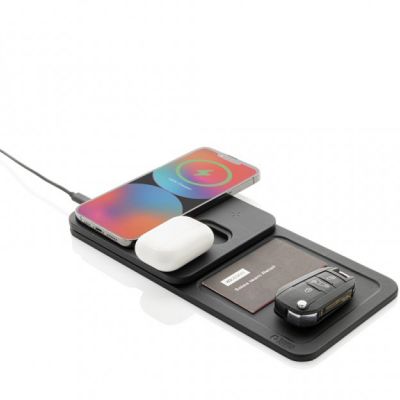 Swiss Peak 3 in 1 RCS recycled PU wireless charger desk tray