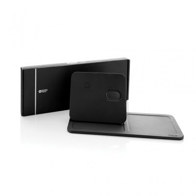 Swiss Peak 3 in 1 RCS recycled PU wireless charger desk tray