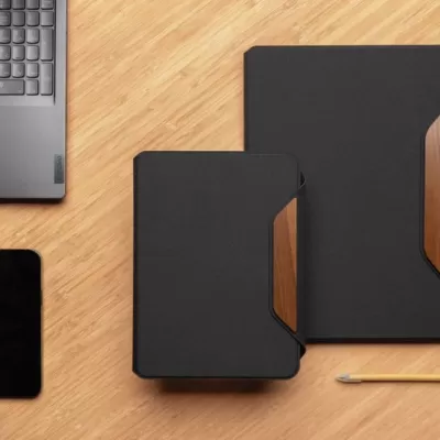 Teri AWARE™ RPET and walnut A5 portfolio