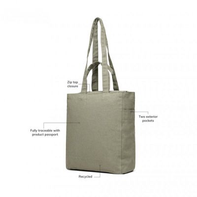 VINGA Hilo AWARE™ recycled canvas zip tote