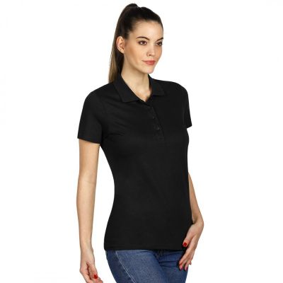 UNA, ženska polo majica, 180 g/m2, crna