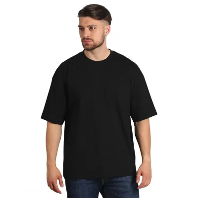 BIG T, široka majica od organskog pamuka, 220 g/m2, crna