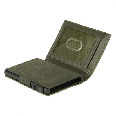 ARKON, kožni držač za kartice sa rfid zaštitom, maslinasti