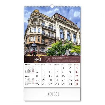 BEOGRAD, zidni kalendar: 13 listova, mesečni