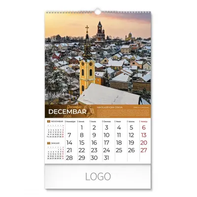 BEOGRAD, zidni kalendar: 13 listova, mesečni