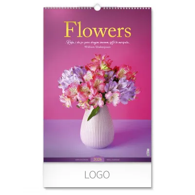FLOWERS, zidni kalendar: 7 listova, dvomesečni