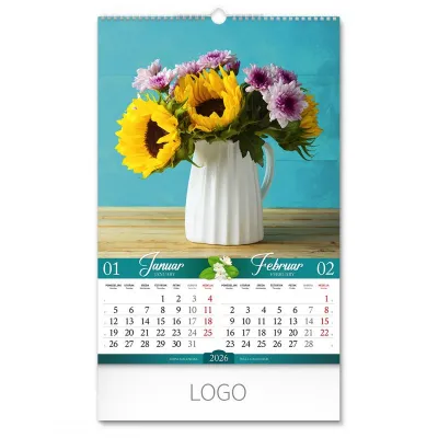 FLOWERS, zidni kalendar: 7 listova, dvomesečni