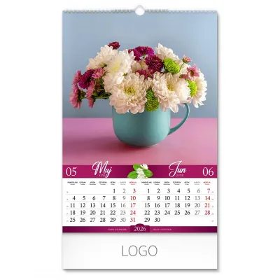 FLOWERS, zidni kalendar: 7 listova, dvomesečni