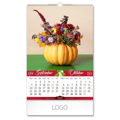 FLOWERS, zidni kalendar: 7 listova, dvomesečni