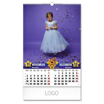 KIDS, zidni kalendar: 7 listova, dvomesečni