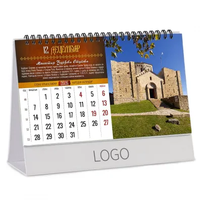 PRAVOSLAVNI MANASTIRI 18, stoni kalendar: 13 listova, mesečni