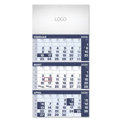 POSLOVNI 17, zidni kalendar, 3 x 12 listova, tromesečni, trodelni