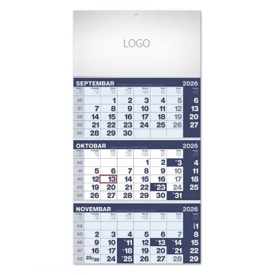 POSLOVNI 17, zidni kalendar, 3 x 12 listova, tromesečni, trodelni
