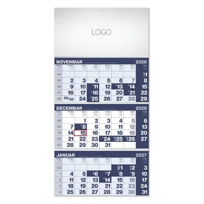 POSLOVNI 17, zidni kalendar, 3 x 12 listova, tromesečni, trodelni