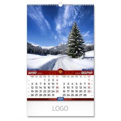 CRNA GORA, zidni kalendar: 7 listova, dvomesečni