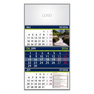 PRIRODA 07, zidni kalendar: 3 x 12 listova, tromesečni, trodelni