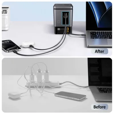 Urban Vitamin Sacramento 105W GAN charger+retractable cables