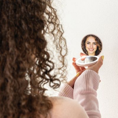 Lumora RCS recycled plastic LED re-chargeable make-up mirror