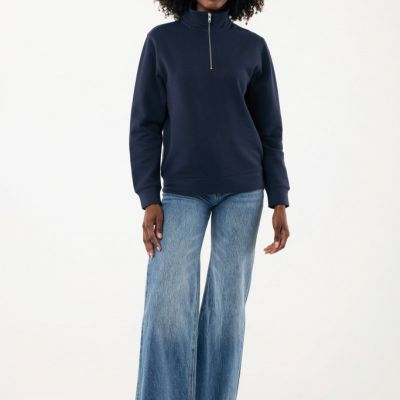 IQONIQ Elgon recycled cotton quarter zip sweater