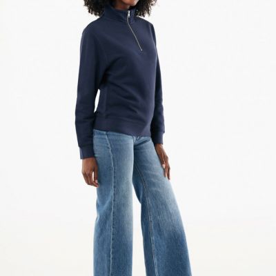 IQONIQ Elgon recycled cotton quarter zip sweater