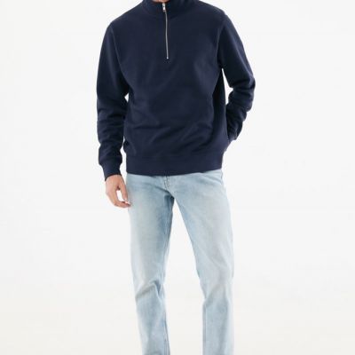 IQONIQ Elgon recycled cotton quarter zip sweater