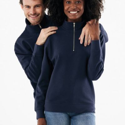 IQONIQ Elgon recycled cotton quarter zip sweater