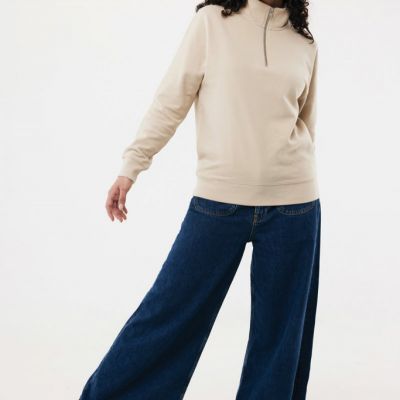 IQONIQ Elgon recycled cotton quarter zip sweater