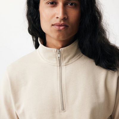IQONIQ Elgon recycled cotton quarter zip sweater