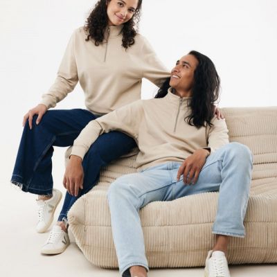 IQONIQ Elgon recycled cotton quarter zip sweater