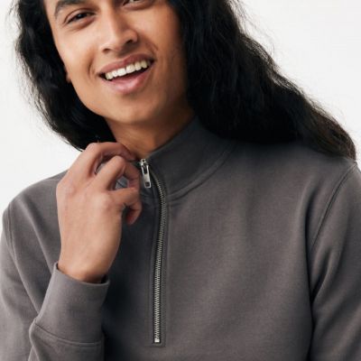 IQONIQ Elgon recycled cotton quarter zip sweater