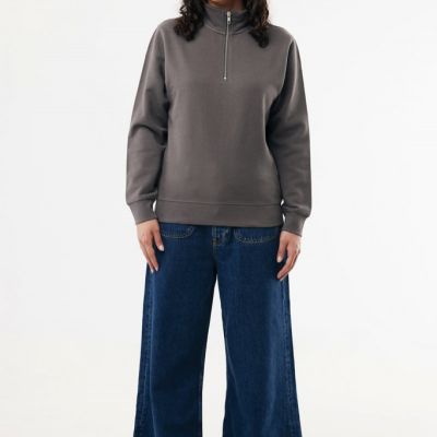 IQONIQ Elgon recycled cotton quarter zip sweater