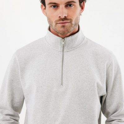 IQONIQ Elgon recycled cotton quarter zip sweater