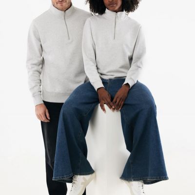 IQONIQ Elgon recycled cotton quarter zip sweater