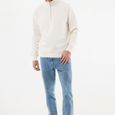 IQONIQ Elgon recycled cotton quarter zip sweater