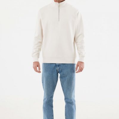 IQONIQ Elgon recycled cotton quarter zip sweater