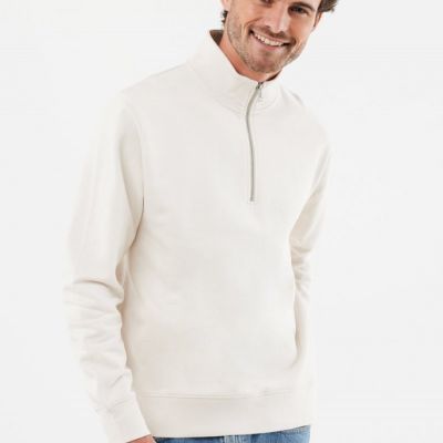 IQONIQ Elgon recycled cotton quarter zip sweater