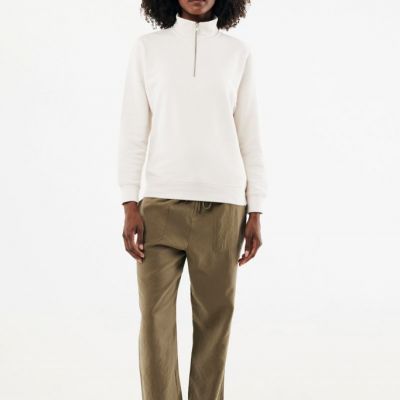 IQONIQ Elgon recycled cotton quarter zip sweater
