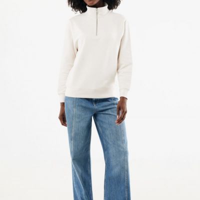 IQONIQ Elgon recycled cotton quarter zip sweater