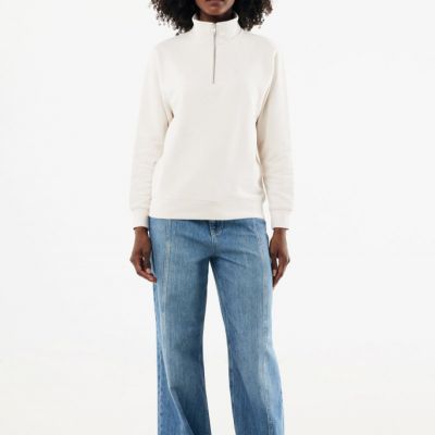 IQONIQ Elgon recycled cotton quarter zip sweater