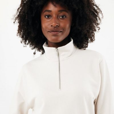 IQONIQ Elgon recycled cotton quarter zip sweater