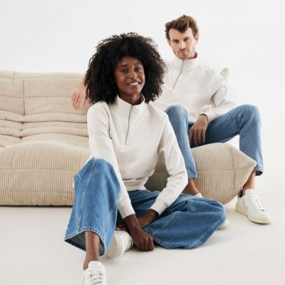 IQONIQ Elgon recycled cotton quarter zip sweater