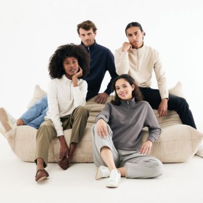 IQONIQ Elgon recycled cotton quarter zip sweater