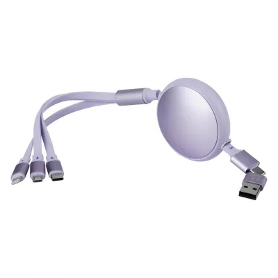 KEPLER 6IN1, usb type-c kabl za punjenje i prenos podataka, 6 u 1, 60w, lila