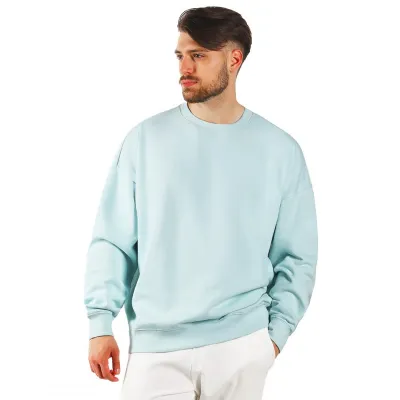 BIG, unisex široka dukserica od organskog pamuka, 300 g/m2, svetlo plava