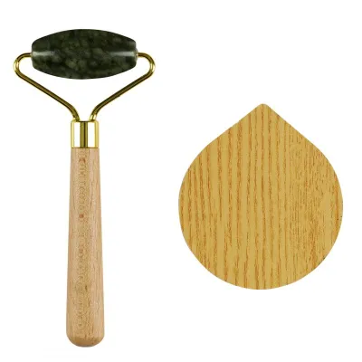 DERMA, ogledalce i roler za lice u setu, 2/1, bež