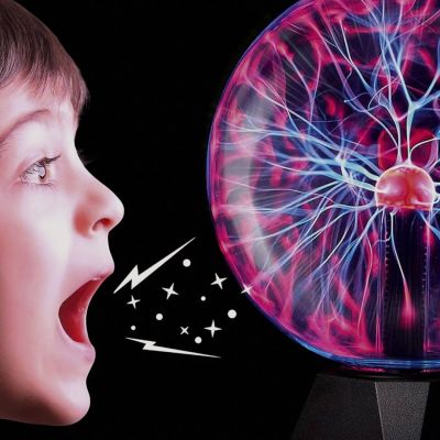 HYPERNOVA, magična plazma sfera lampa, crna