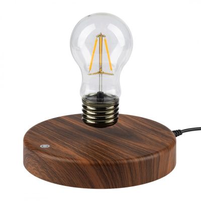 TESLA, magnetna levitirajuća lampa, braon